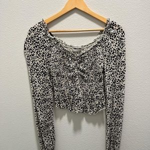 Animal print UO long sleeve blouse